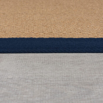 Flair Rugs, Kusový koberec Herringbone Border Kira Navy, 200x290, béžová, chodba / predsieň