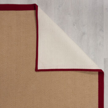 Flair Rugs, Kusový koberec Herringbone Border Kira Red, 120x170, béžová, chodba / predsieň