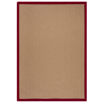 Flair Rugs, Kusový koberec Herringbone Border Kira Red, 120x170, béžová, chodba / predsieň