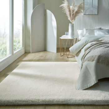 Flair Rugs, Kusový koberec Ivy Faux Fur Cream, 120x170, biela, obývacia izba