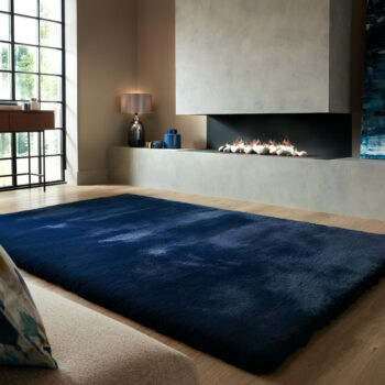 Flair Rugs, Kusový koberec Ivy Faux Fur Navy, 120x170, modrá, obývacia izba