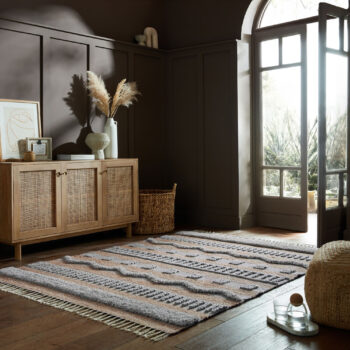 Flair Rugs, Kusový koberec Jubilant Medina Jute Natural/Grey, 120x170, béžová, obývacia izba