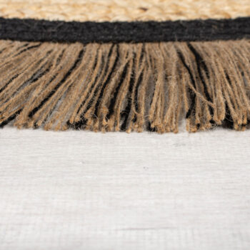 Flair Rugs, Kusový koberec Kahana Black kruh, 180x180 (priemer) kruh, béžová, chodba / predsieň