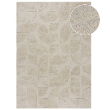 Flair Rugs, Kusový koberec Kaia Ada Geo Natural, 120x170, biela, obývacia izba