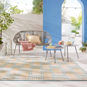 Flair Rugs, Kusový koberec Marseille Villa Check Multi – na von aj na doma, 120x170, viacfarebná, chodba / predsieň
