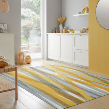 Flair Rugs, Kusový koberec Match Isabella Stripe Grey/Ochre, 170x240, žltá, chodba / predsieň