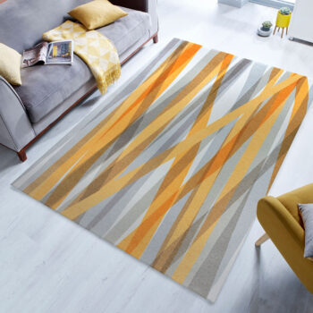 Flair Rugs, Kusový koberec Match Isabella Stripe Grey/Ochre, 170x240, žltá, chodba / predsieň