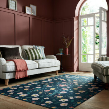 Flair Rugs, Kusový koberec Match Nordic Floral Navy, 170x240, modrá, chodba / predsieň