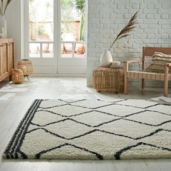 Flair Rugs, Kusový koberec Melilla Riad Berber Ivory, 120x170, biela, obývacia izba