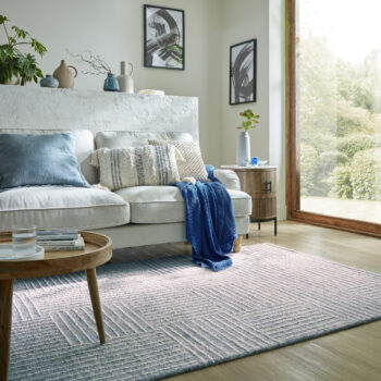 Flair Rugs, Kusový koberec Memphis Abstract Check Blue, 80x150, modrá, obývacia izba