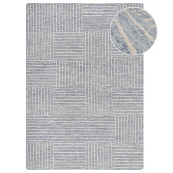 Flair Rugs, Kusový koberec Memphis Abstract Check Blue, 80x150, modrá, obývacia izba
