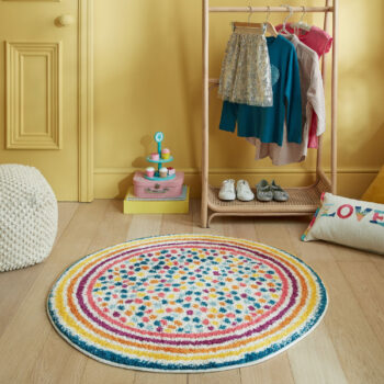 Flair Rugs, Kusový koberec Menara Rainbow Spot Multi kruh, 100x100 (priemer) kruh, viacfarebná, detská izba