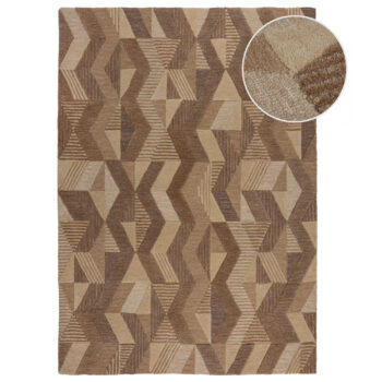 Flair Rugs, Kusový koberec Moda Asher Natural, 160x230, hnedá, chodba / predsieň
