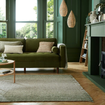 Flair Rugs, Kusový koberec Mottle Jute Ombre Green, 80x150, zelená, chodba / predsieň