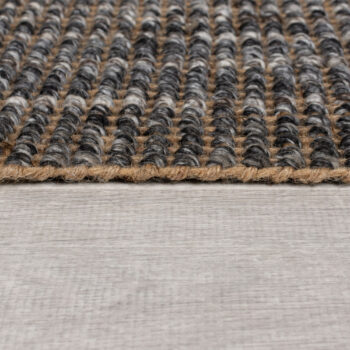 Flair Rugs, Kusový koberec Mottle Jute Ombre Grey, 60x110, šedá, chodba / predsieň