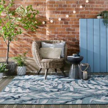 Flair Rugs, Kusový koberec Plaza Willow Blue – na von aj na doma, 200x290, modrá, exteriér