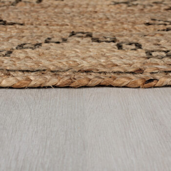 Flair Rugs, Kusový koberec Printed Jute Rowen Natural/Black, 200x290, béžová, chodba / predsieň