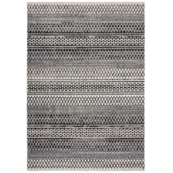 Flair Rugs, Kusový koberec Santiago Camino Black/White, 80x140, čiernobiela, obývacia izba