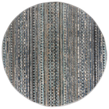 Flair Rugs, Kusový koberec Santiago Camino Blue kruh, 160x160 (priemer) kruh, modrá, obývacia izba