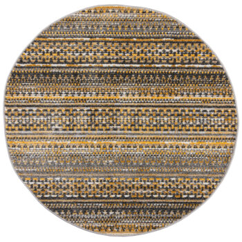 Flair Rugs, Kusový koberec Santiago Camino Yellow kruh, 140x140 (priemer) kruh, žltá, obývacia izba