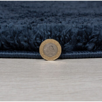 Flair Rugs, Kusový koberec Shaggy Teddy Navy kruh, 133x133 (priemer) kruh, modrá, detská izba