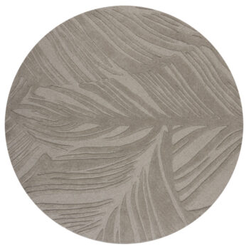 Flair Rugs, Kusový koberec Solace Lino Leaf Grey kruh, 160x160 (priemer) kruh, šedá, obývacia izba