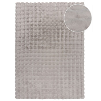 Flair Rugs, Kusový koberec Waffle Faux Fur Grey, 80x150, šedá, obývacia izba