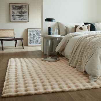 Flair Rugs, Kusový koberec Waffle Faux Fur Ivory, 80x150, béžová, obývacia izba