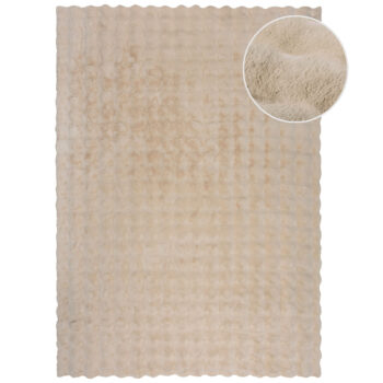 Flair Rugs, Kusový koberec Waffle Faux Fur Ivory, 80x150, béžová, obývacia izba