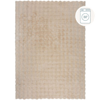 Flair Rugs, Kusový koberec Waffle Faux Fur Ivory, 80x150, béžová, obývacia izba