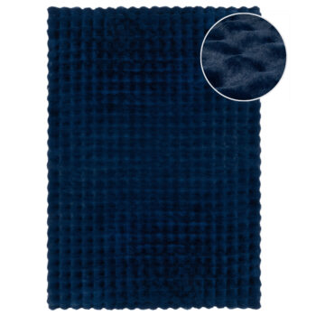 Flair Rugs, Kusový koberec Waffle Faux Fur Navy, 80x150, modrá, obývacia izba