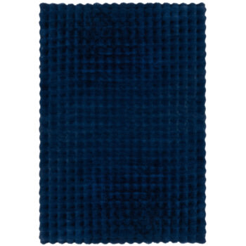 Flair Rugs, Kusový koberec Waffle Faux Fur Navy, 80x150, modrá, obývacia izba