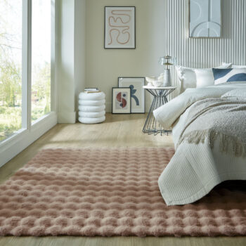 Flair Rugs, Kusový koberec Waffle Faux Fur Taupe, 180x290, hnedá, obývacia izba