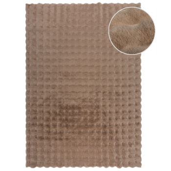 Flair Rugs, Kusový koberec Waffle Faux Fur Taupe, 80x150, hnedá, obývacia izba
