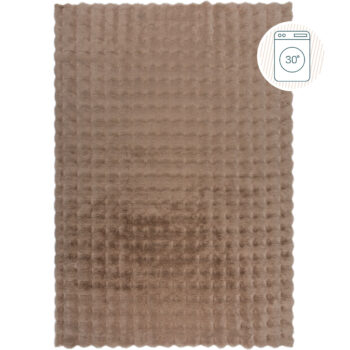 Flair Rugs, Kusový koberec Waffle Faux Fur Taupe, 80x150, hnedá, obývacia izba