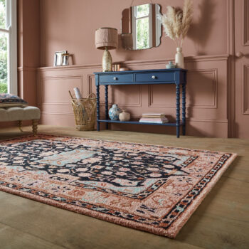 Flair Rugs, Kusový koberec Wool Loop Blossom Pink/Black, 120x170, ružová, obývacia izba