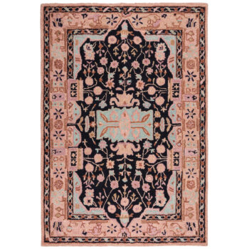 Flair Rugs, Kusový koberec Wool Loop Blossom Pink/Black, 120x170, ružová, obývacia izba