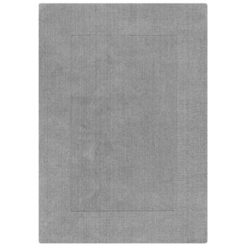 Flair Rugs, Kusový ručne tkaný koberec Tuscany Textured Wool Border Grey Marl, 160x230, šedá, obývacia izba