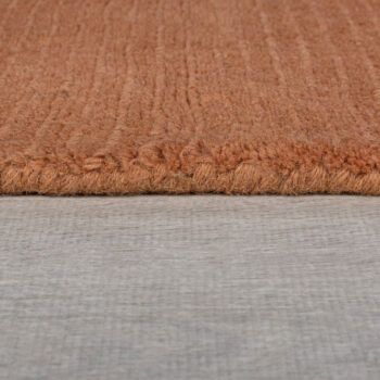 Flair Rugs, Kusový ručne tkaný koberec Tuscany Textured Wool Border Orange, 160x230, oranžová, obývacia izba
