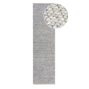 Flair Rugs, Ručne tkaný behúň Minerals Blue, 60x230, modrá, chodba / predsieň