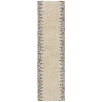Flair Rugs, Ručne tkaný behúň Minerals Border Black/White, 60x230, biela, chodba / predsieň