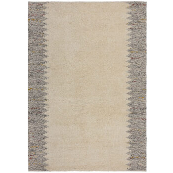 Flair Rugs, Ručne tkaný kusový koberec Minerals Border Black/White, 120x170, biela, chodba / predsieň