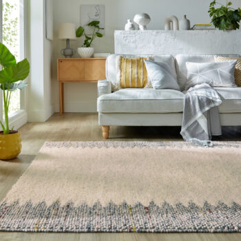 Flair Rugs, Ručne tkaný kusový koberec Minerals Border Black/White, 80x150, biela, chodba / predsieň