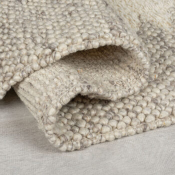 Flair Rugs, Ručne tkaný kusový koberec Minerals Border Natural, 120x170, biela, chodba / predsieň