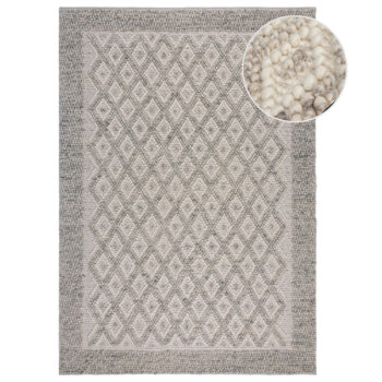 Flair Rugs, Ručne tkaný kusový koberec Minerals Diamond Grey, 160x230, šedá, chodba / predsieň