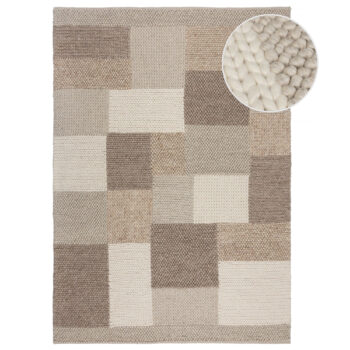 Flair Rugs, Ručne tkaný kusový koberec Minerals Patchwork Natural, 160x230, béžová, chodba / predsieň