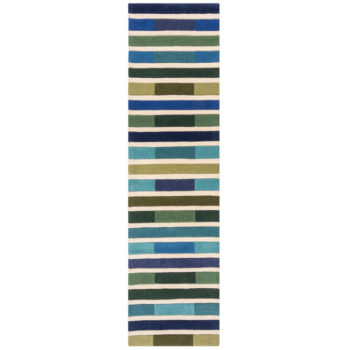 Flair Rugs, Ručne všívaný behúň Illusion Piano Green/Multi, 60x230, viacfarebná, chodba / predsieň