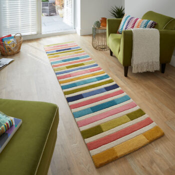 Flair Rugs, Ručne všívaný behúň Illusion Piano Pink/Multi, 60x230, viacfarebná, chodba / predsieň