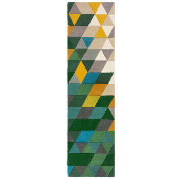 Flair Rugs, Ručne všívaný behúň Illusion Prism Green/Multi, 60x230, zelená, chodba / predsieň