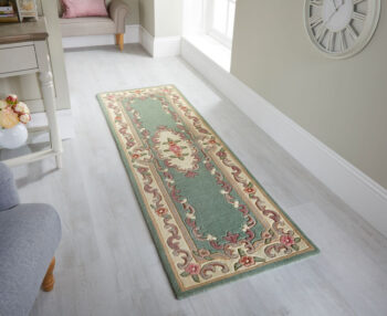 Flair Rugs, Ručne všívaný behúň Lotus premium Green, 67x210, zelená, chodba / predsieň